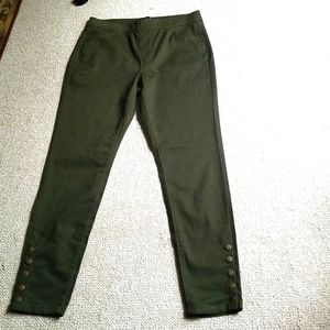 Susan Graver Stretch Olive Green Elastic Waist Jean's. Size 8